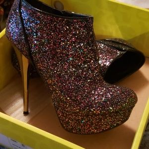 Multicolor Glitter Booties
